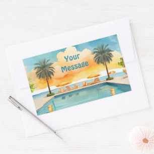 Watercolor Pool Summer Party Sticker