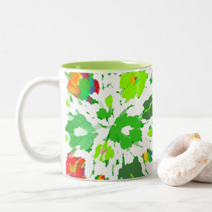 Watercolor Pop Art Floral Two-Tone Coffee Mug