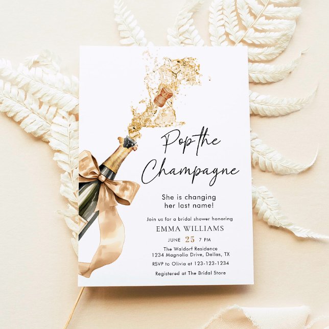 Watercolor Pop The Champagne Bridal Shower Invitation (Creator Uploaded)