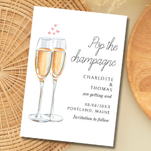 Watercolor Pop The Champagne Script Wedding Save The Date
