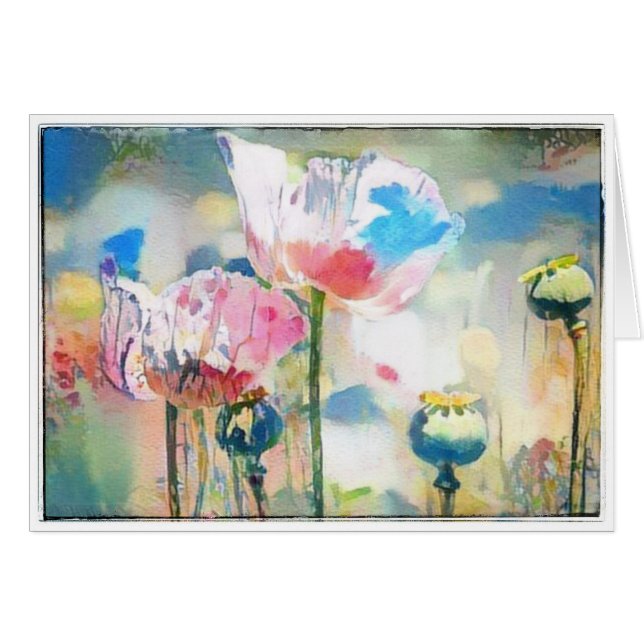 Watercolor Poppies (Front Horizontal)