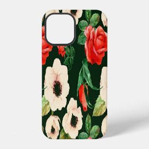 Watercolor Poppies and Roses: Floral Pattern. iPhone 12 Case