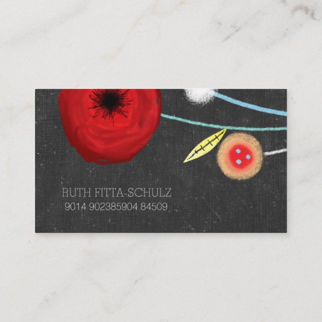 Watercolor Poppies Business Card (Back)