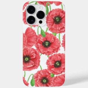 Watercolor poppies floral pattern Case-Mate iPhone 14 pro max case