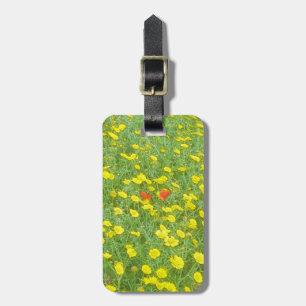 Watercolor poppies luggage tag