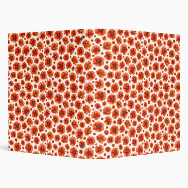 Watercolor Poppies Pattern Binder (Background)