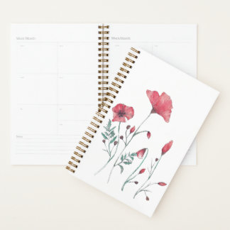 Watercolor Poppies Planner