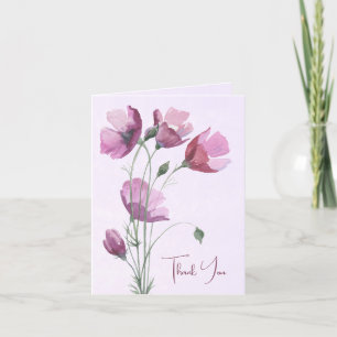 Watercolor Poppies Sympathy Thank You Card