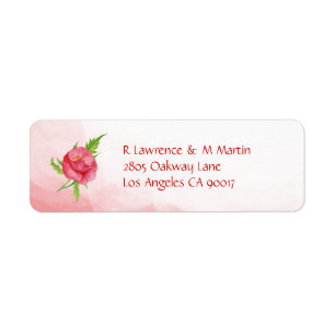 Watercolor Poppy Flower Return Address Labels