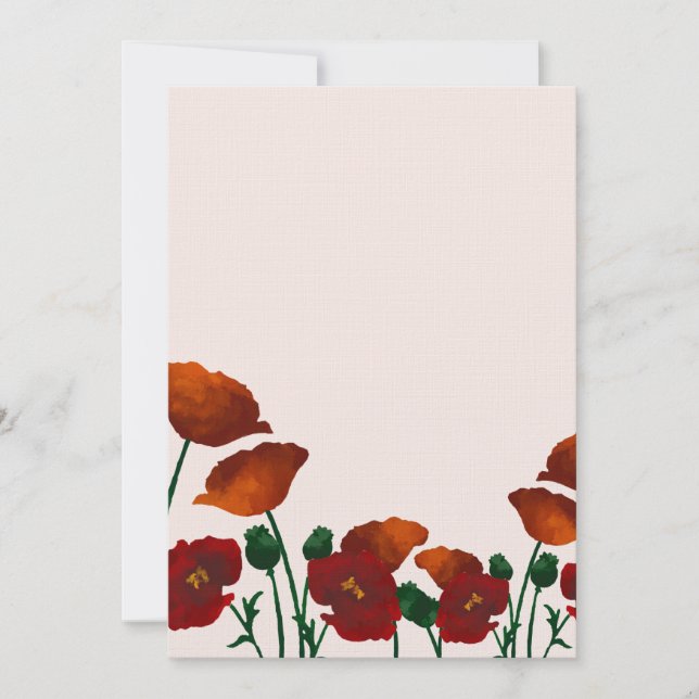 Watercolor Poppy Invitation (Front)