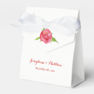Watercolor Poppy Red Floral Wedding Favour Boxes
