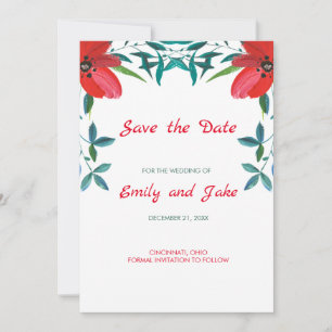 Watercolor Poppy Save The Date