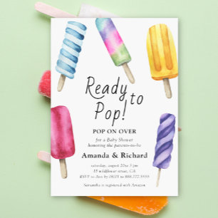 Watercolor Popsicle Baby Shower Invitation
