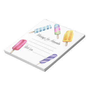 watercolor popsicle birthday time capsule message notepad