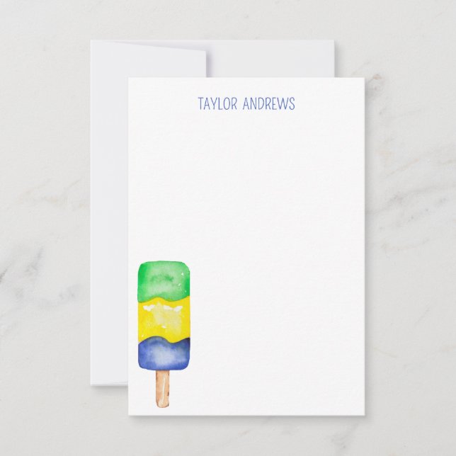 Watercolor Popsicle Note Cards (Front)
