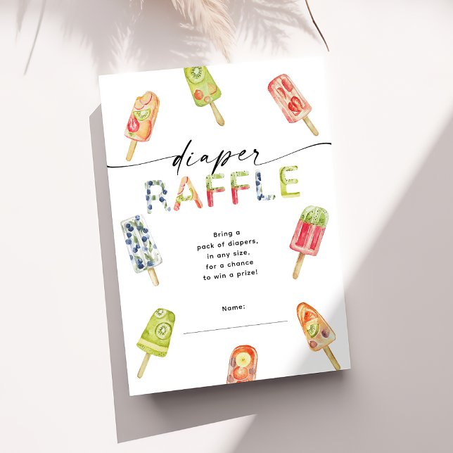 Watercolor Popsicle Ready to Pop Diaper Raffle Enclosure Card (Creator Uploaded)