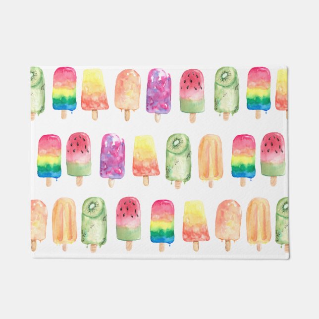 Watercolor Popsicles Doormat (Front)