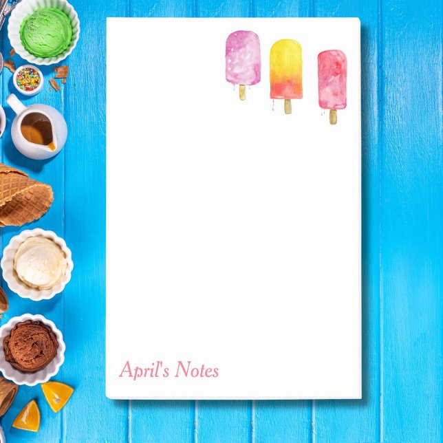 Watercolor Popsicles Personalized   Post-it Notes (Creator Uploaded)