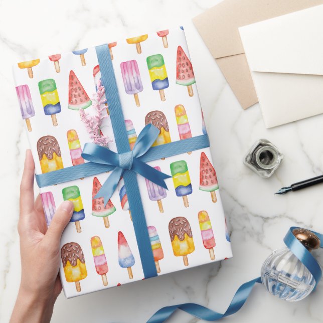 Watercolor Popsicles Wrapping Paper (Gifting)