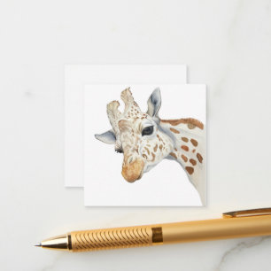 Watercolor portrait of a giraffe enclosure card