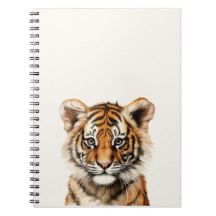 Watercolor Portrait of a Little Tiger Notebook