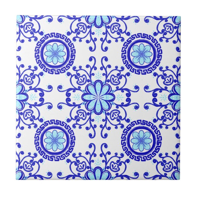 Watercolor Positano Amalfi Tile Design  (Front)