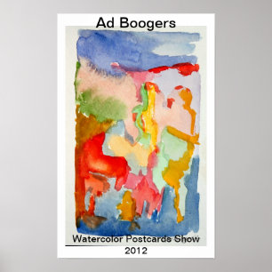 watercolor Postcards Show Poster
