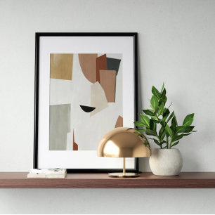 Watercolor poster Abstract Geometrical modern art