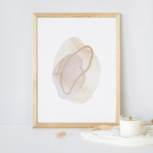 Watercolor poster Abstract Geometrical modern art