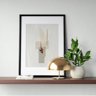 Watercolor poster Abstract Geometrical modern art