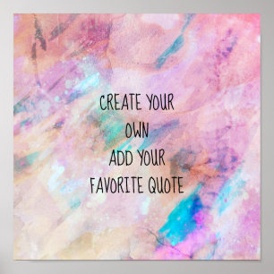 watercolor poster create your own quote wall art