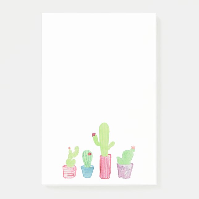 Watercolor Potted Cactus Plants Notes (Front)