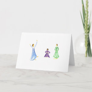Watercolor Praise Girls Card
