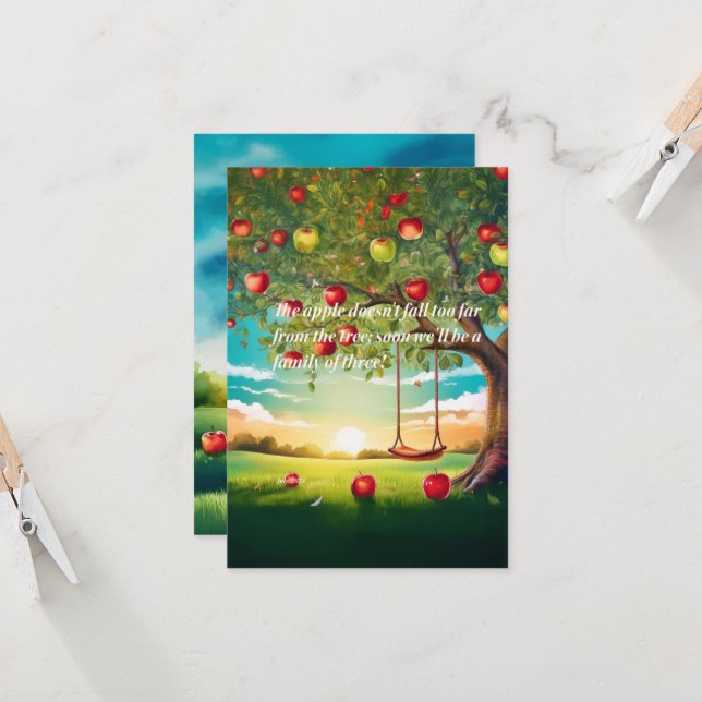 Watercolor Pregnancy Announcement (Front/Back In Situ)