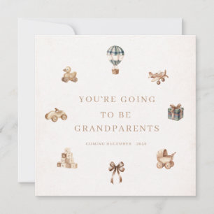 Watercolor pregnancy announcement card grandparent