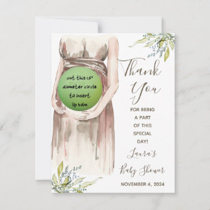 Watercolor Pregnant Mom EOS Lip Balm Shower Favour Card