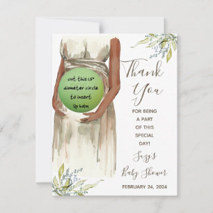 Watercolor Pregnant Mom EOS Lip Balm Shower Favour Card