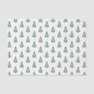 Watercolor Preppy Holidays Tree Ginger Jar Baubles Tissue Paper