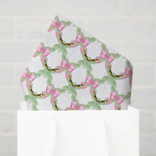 Watercolor Preppy Leopard Garland Christmas Tissue Paper