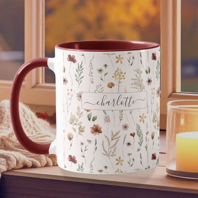 Watercolor Pretty Floral Wild flowers Pattern Mug (Creator Uploaded)