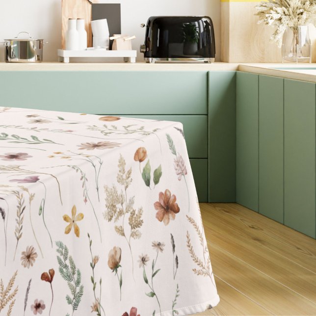 Watercolor Pretty Floral Wild flowers Pattern Tablecloth (Creator Uploaded)