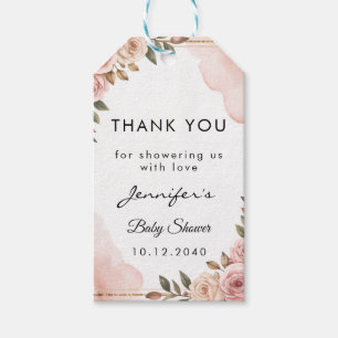 Watercolor Pretty Garden Flowers Baby Shower Gift  Tags