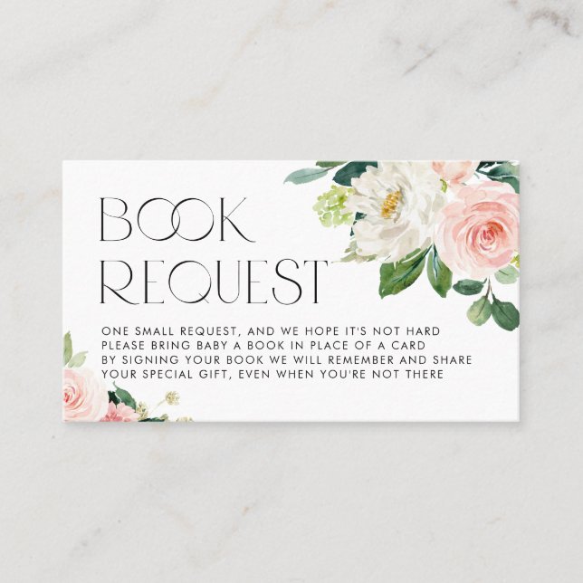 Watercolor Pretty Garden Flowers Book Request Card (Front)