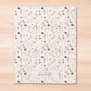 Watercolor Pretty Wildflower Floral Pattern Fleece Blanket