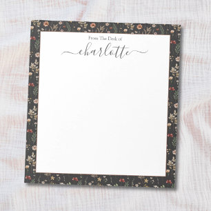 Watercolor Pretty Wildflowers Floral Pattern  Notepad