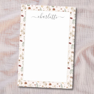 Watercolor Pretty Wildflowers Floral Pattern Post-it Notes
