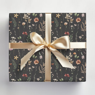 Watercolor Pretty Wildflowers Floral Pattern Wrapping Paper