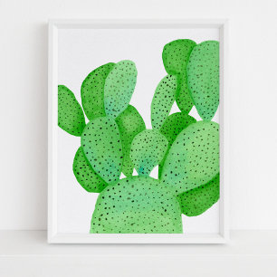 Watercolor Prickly Pear Cactus Poster