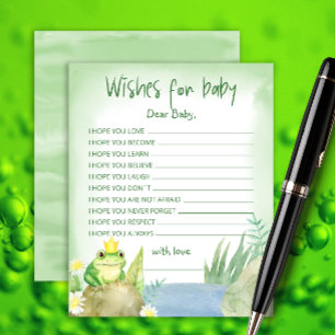 Watercolor Princess Frog  Wishes for Baby