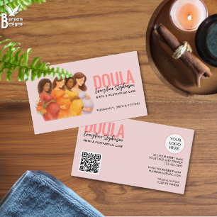 Watercolor Professional Birth Postpartum Doula Business Card